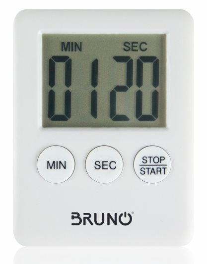 BRUNO χρονόμετρο & αντίστροφη μέτρηση BRN-0063 LCD με μαγνήτη λευκό