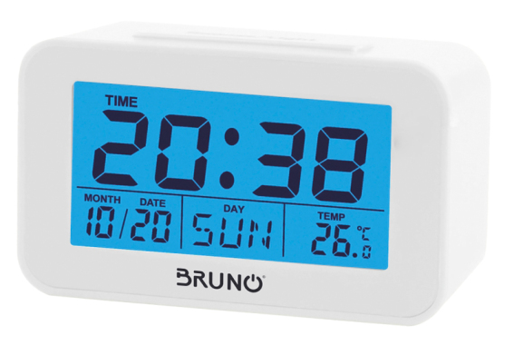 BRUNO ξυπνητήρι BRN-0129 με μέτρηση θερμοκρασίας °C & °F λευκό