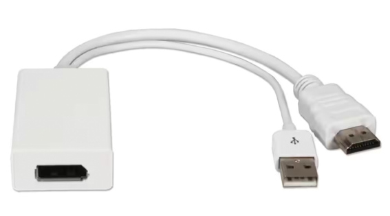 POWERTECH αντάπτορας HDMI σε DisplayPort CAB-H162 USB 4K λευκός