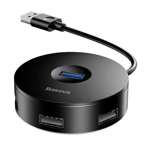 Baseus USB Hub 1xUSB 3.0 3xUSB 2.0 CAHUB-F01 14cm Mαύρο