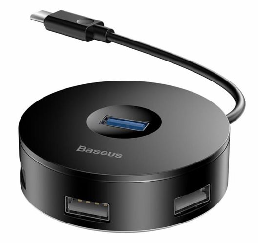 Baseus USB Hub 1x USB 3.0 3x USB 2.0 CAHUB-U01 Mαύρο