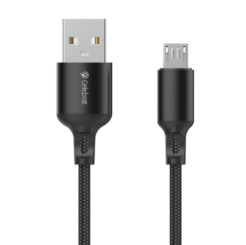 Celebrat Καλώδιο Micro USB σε USB CB-32 2.1A 1m Μαύρο