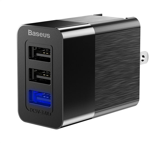 BASEUS φορτιστής τοίχου CCALL-GJ01 3x USB 3.4A EU/UK/US μαύρο