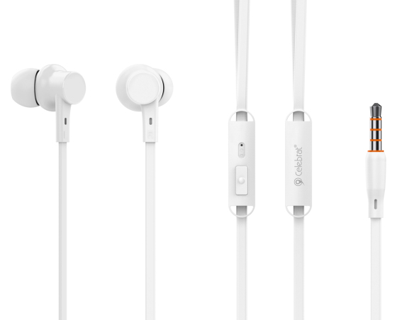 CELEBRAT earphones με μικρόφωνο G19 3.5mm 1.2m λευκά