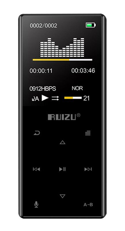 RUIZU MP3 player D29 με ηχείο 1.8" 16GB BT ελληνικό μενού μαύρο