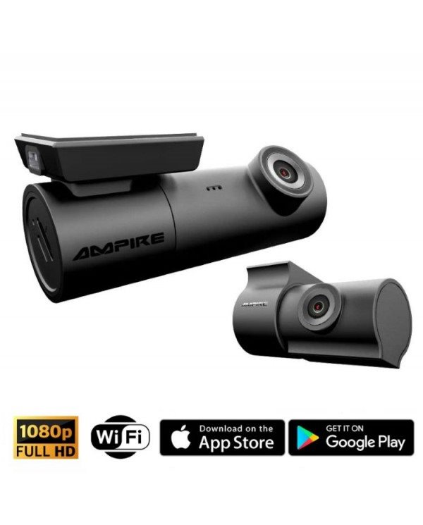 Ampire DC2 Full HD Διπλή Dash Κάμερα Καταγραφής με GPS/WiFi/MicroSD