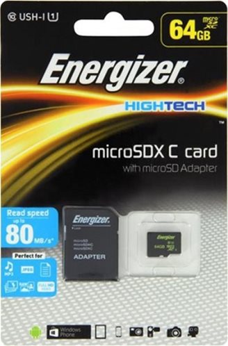 Energizer MSD HighTech microSDXC 64GB U1 with Adapter