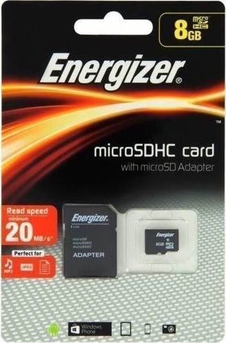 Energizer microSDHC 8GB Class 10 & microSD Αντάπτορας