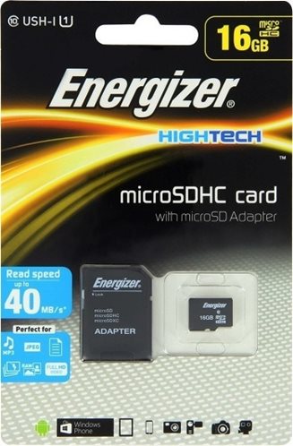 Energizer MSD HighTech microSDHC 16GB U1 with Adapter