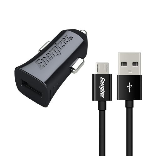 Energizer Φορτιστής Αυτοκινήτου 1A & Καλώδιο Micro USB Μαύρο