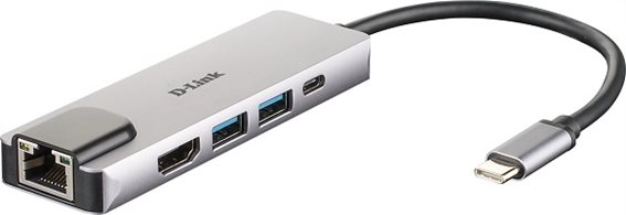 DUB-M520 5‑in‑1 USB‑C Hub with HDMI/Ethernet and Power Delivery