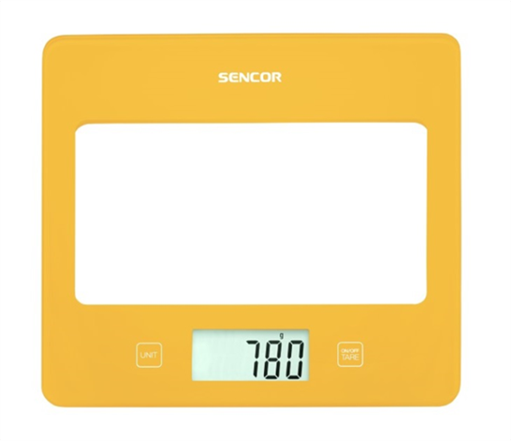 Sencor sks 5026yl (κίτρινο) ζυγαριά κουζίνας γυάλινη βάση