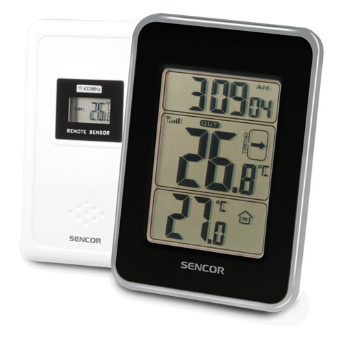 Sencor Θερμόμετρο & Υγρόμετρο Επιτραπέζιο Εσωτερικού Χώρου SWS 25 BS με Ασύρματη Εξωτερική μονάδα