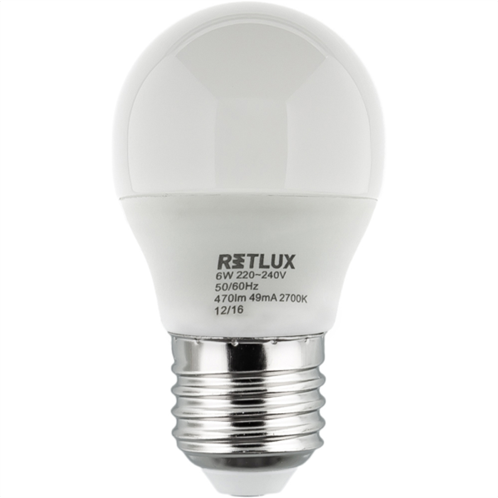 Retlux Λάμπα LED Γλόμπος Θερμό Λευκό E27 6W RLL 265