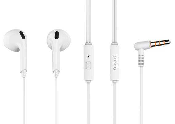 CELEBRAT earphones με μικρόφωνο G20 3.5mm 1.2m λευκά