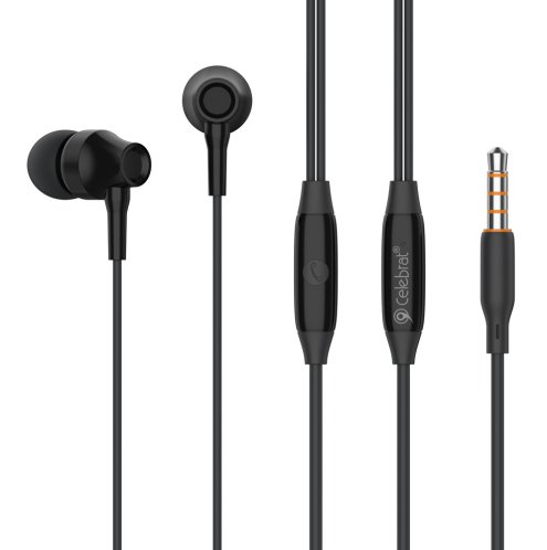 Celebrat Ακουστικά Earbuds με Μικρόφωνο G25 3.5mm 1.2m Μαύρα