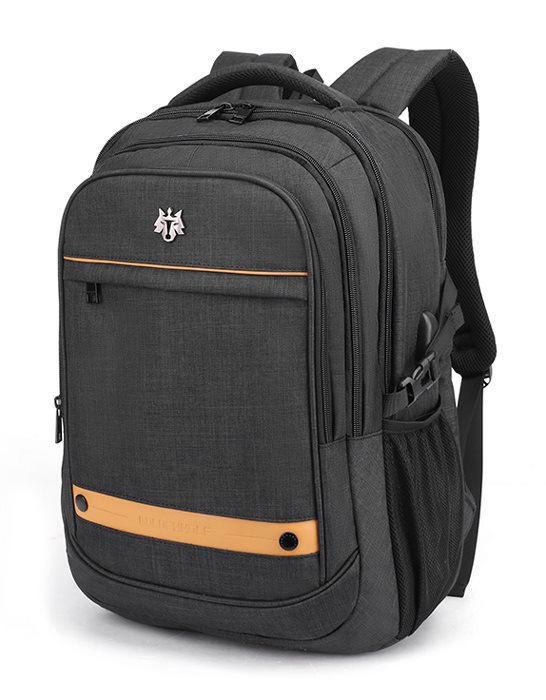 GOLDEN WOLF τσάντα πλάτης GB00370 με θήκη laptop 15.6" 25L μαύρη