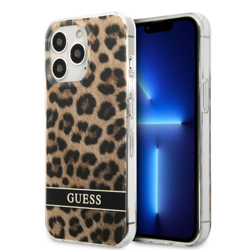 Guess Leopard Electro Stripe  Θήκη προστασίας για iPhone 13 Pro Max (Καφέ/Leopard)