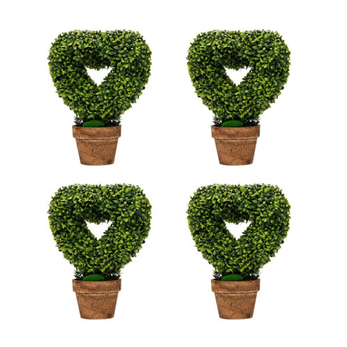 Costway Σετ Τεχνητά Φυτά σε Σχήμα Καρδιάς με Χάρτινες Γλάστρες 30 x 30 x 37 cm 4 τμχ HZ10095GN-4