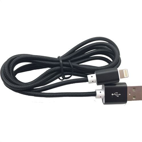 Simply Καλώδιο Data USB to Lightning USB 1,5m Πλεκτό Μαύρο