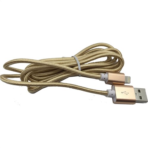 Simply Καλώδιο Data USB to Lightning USB 1,5m Πλεκτό Χρυσαφί