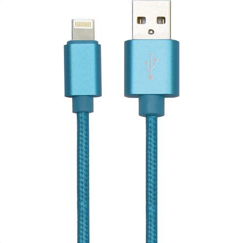 Simply Καλώδιο Data USB to Lightning USB 1,5m Πλεκτό Μπλε