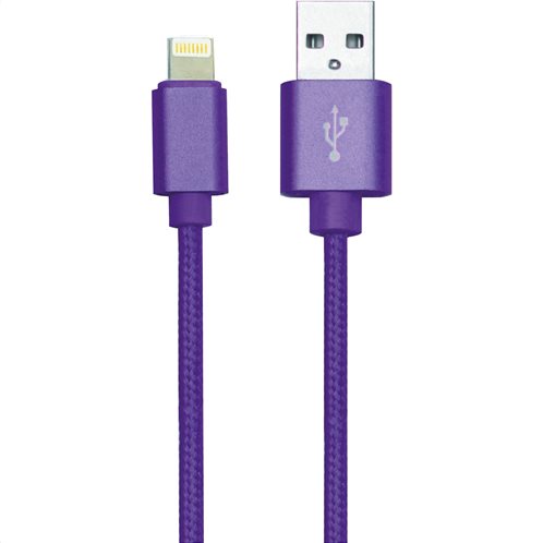 Simply Καλώδιο Data USB to Lightning USB 1,5m Πλεκτό Μωβ