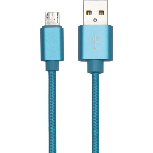 Simply Καλώδιο Data USB to Micro USB 1,5m Πλεκτό Μπλε