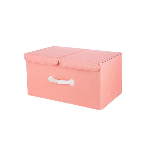 Υφασμάτινο Κουτί Αποθήκευσης με Καπάκι Ροζ 50x29.5x25cm