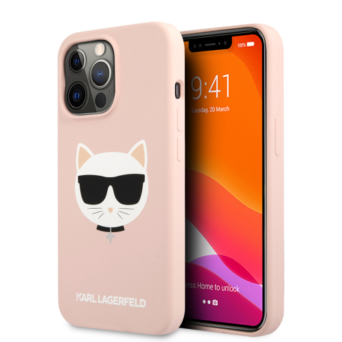 Karl Lagerfeld 3D Rubber CaseΘήκη προστασίας από σιλικόνη – iPhone 13 Pro (Ροζ - KLHCP13LSLCHLP)