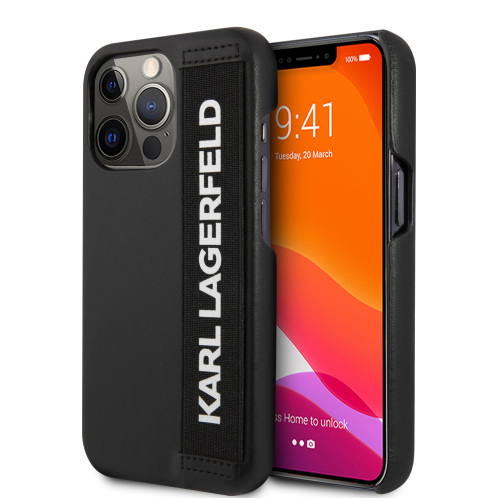Karl Lagerfeld "Elastic Strap" Hard Case Θήκη προστασίας από σιλικόνη – iPhone 13 Pro (Black)