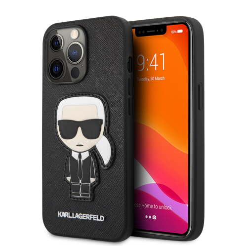 Karl Lagerfeld  Θήκη προστασίας από δερματίνη – iPhone 13 Pro Max (μαύρο – KLHCP13XOKPK)