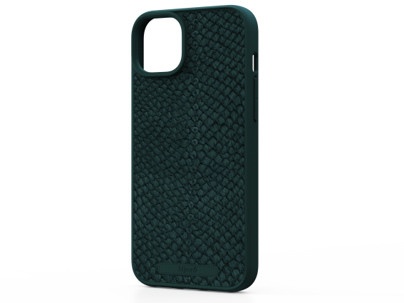 MOB NJORD IPHONE 15 PLUS CASE SALMON LEATHER MAGSAFE GREEN