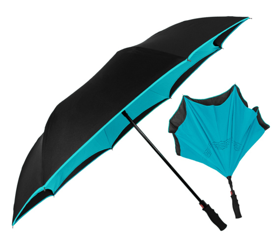 Ομπρέλα Αντίστροφης Δίπλωσης με Αντιολισθητική Λαβή PB24-022 Μπλε