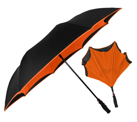 Ομπρέλα Αντίστροφης Δίπλωσης με Αντιολισθητική Λαβή PB24-022 Πορτοκαλί