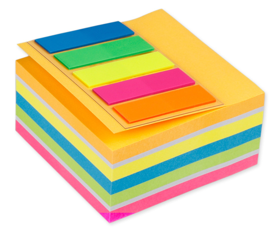 MP αυτοκόλλητα χαρτάκια σημειώσεων PN185 75x75mm 400+100τμχ χρωματιστά