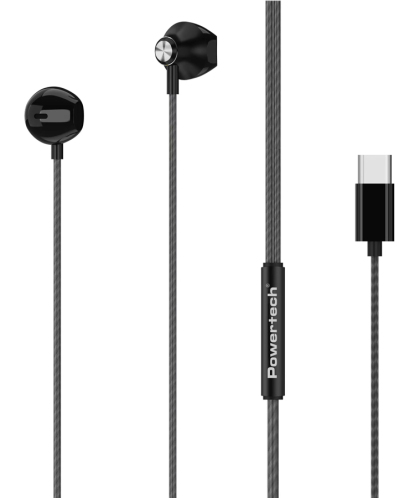 Powertech Ακουστικά με Μικρόφωνο Prime USB-C 1.2m Μαύρα