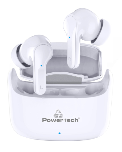 POWERTECH earphones με θήκη φόρτισης Soul TWS ANC 45/400mAh λευκά