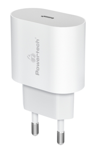 POWERTECH φορτιστής τοίχου PT-1150 USB-C 12W λευκός