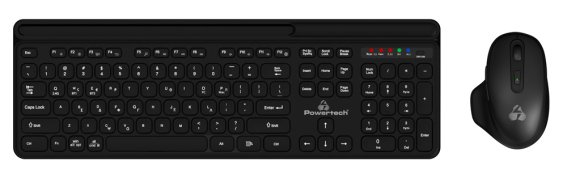 POWERTECH set ποντίκι & πληκτρολόγιο PT-1154 2.4GHz & Bluetooth μαύρο