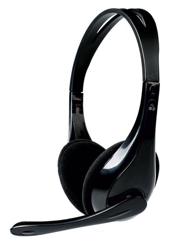 POWERTECH Headphones με μικρόφωνο PT-734 105dB 40mm 3.5mm 1.8m μαύρο