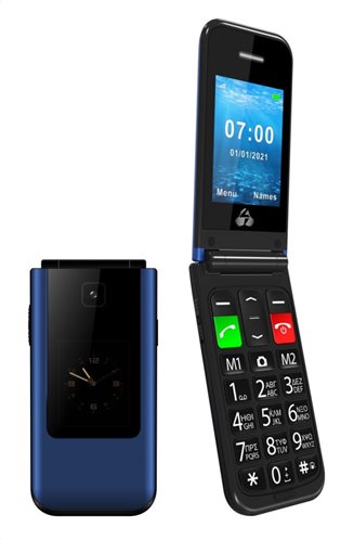 Powertech Κινητό Τηλέφωνο Sentry Dual II με 2 Οθόνες SOS Call Μπλε
