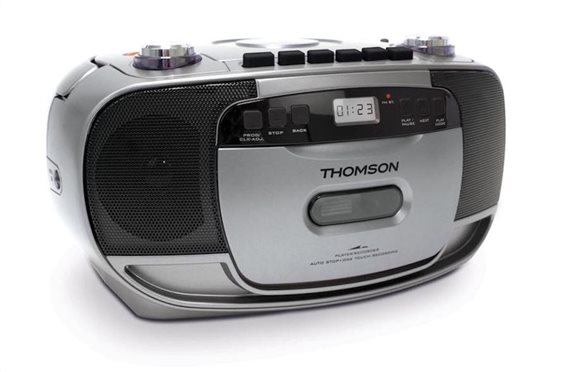 THOMSON Φορητό ηχοσύστημα RK203CD FM/CD/Tape/REC LCD ασημί