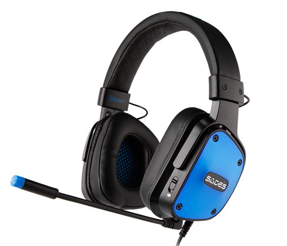 Sades Gaming Headset Dpower 3.5mm 40mm Ακουστικά Blue