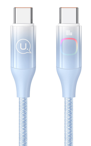 USAMS καλώδιο USB-C σε USB-C US-SJ640 100W PD 1.2m μπλε