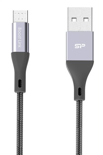 SILICON POWER καλώδιο USB σε Micro USB LK30AB 2.4A QC 3.0 1m γκρι