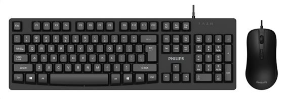 Philips Σετ Ποντίκι & Πληκτρολόγιο Ενσύρματα  SPT6214 1200dpi Μαύρο