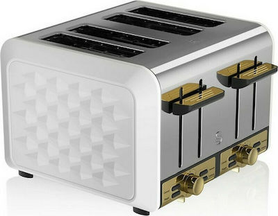 STOCKHOUSE - Swan 4 Slice Metal Toaster – Άσπρο