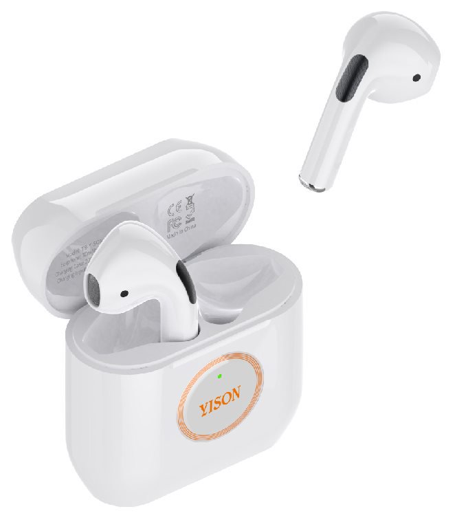 YISON earphones με θήκη φόρτισης T8 True Wireless λευκά
