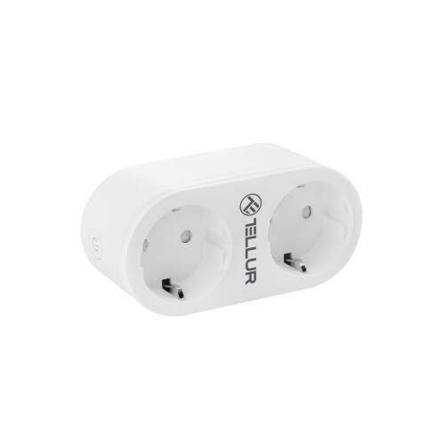 Tellur Smart WiFi AC Dual Plug Διπλή Εξωτερική Πρίζα Ρεύματος WiFi  σε λευκό χρώμα